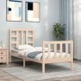 Single bed frame with solid wood headboard by , Beds and slatted bases - Ref: Foro24-3191931, Price: 83,54 €, Discount: %