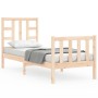 Single bed frame with solid wood headboard by , Beds and slatted bases - Ref: Foro24-3191931, Price: 85,83 €, Discount: %