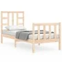 Single bed frame with solid wood headboard by , Beds and slatted bases - Ref: Foro24-3191931, Price: 83,54 €, Discount: %