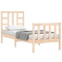Single bed frame with solid wood headboard by , Beds and slatted bases - Ref: Foro24-3191931, Price: 85,83 €, Discount: %