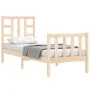 Single bed frame with solid wood headboard by , Beds and slatted bases - Ref: Foro24-3191931, Price: 83,54 €, Discount: %