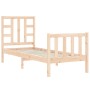 Single bed frame with solid wood headboard by , Beds and slatted bases - Ref: Foro24-3191931, Price: 85,83 €, Discount: %