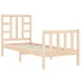 Single bed frame with solid wood headboard by , Beds and slatted bases - Ref: Foro24-3191931, Price: 83,54 €, Discount: %