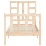 Single bed frame with solid wood headboard by , Beds and slatted bases - Ref: Foro24-3191931, Price: 83,54 €, Discount: %