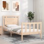 Single bed frame with solid wood headboard by , Beds and slatted bases - Ref: Foro24-3192126, Price: 93,58 €, Discount: %