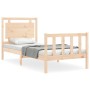Single bed frame with solid wood headboard by , Beds and slatted bases - Ref: Foro24-3192126, Price: 93,58 €, Discount: %