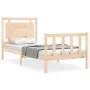 Single bed frame with solid wood headboard by , Beds and slatted bases - Ref: Foro24-3192126, Price: 91,11 €, Discount: %