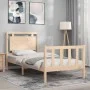 Single bed frame with solid wood headboard by , Beds and slatted bases - Ref: Foro24-3192126, Price: 91,11 €, Discount: %