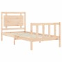 Single bed frame with solid wood headboard by , Beds and slatted bases - Ref: Foro24-3192126, Price: 93,58 €, Discount: %