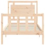 Single bed frame with solid wood headboard by , Beds and slatted bases - Ref: Foro24-3192126, Price: 93,58 €, Discount: %