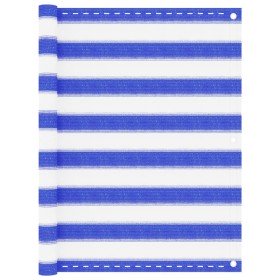 Toldo para balcón HDPE azul y blanco 90x500 cm