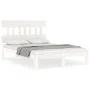 White solid wood bed frame with headboard 140x200 cm by , Beds and slatted bases - Ref: Foro24-3193597, Price: 139,71 €, Disc...