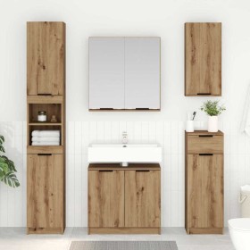 Juego de Muebles de Baño Roble artesanal Madera de ingeniería en Muebles de baño | Comprar online en Foro24