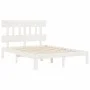 White solid wood bed frame with headboard 140x200 cm by , Beds and slatted bases - Ref: Foro24-3193597, Price: 139,71 €, Disc...