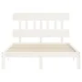 White solid wood bed frame with headboard 140x200 cm by , Beds and slatted bases - Ref: Foro24-3193597, Price: 139,71 €, Disc...