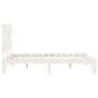 Weißer Massivholzbettrahmen mit Kopfteil 140x200 cm von , Betten und Lattenroste - Ref: Foro24-3193597, Preis: 141,49 €, Raba...