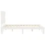 White solid wood bed frame with headboard 140x200 cm by , Beds and slatted bases - Ref: Foro24-3193597, Price: 139,71 €, Disc...