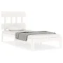 White solid wood bed frame with headboard by , Beds and slatted bases - Ref: Foro24-3193562, Price: 102,23 €, Discount: %