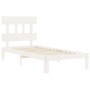 Weißer Bettrahmen aus Massivholz mit Kopfteil von , Betten und Lattenroste - Ref: Foro24-3193562, Preis: 104,99 €, Rabatt: %