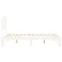 Double bed frame with white solid wood headboard by , Beds and slatted bases - Ref: Foro24-3193702, Price: 136,25 €, Discount: %