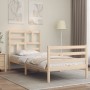 Single bed frame with solid wood headboard by , Beds and slatted bases - Ref: Foro24-3194856, Price: 93,59 €, Discount: %
