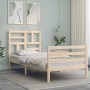 Single bed frame with solid wood headboard by , Beds and slatted bases - Ref: Foro24-3194856, Price: 93,59 €, Discount: %
