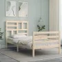 Single bed frame with solid wood headboard by , Beds and slatted bases - Ref: Foro24-3194856, Price: 92,26 €, Discount: %