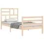 Single bed frame with solid wood headboard by , Beds and slatted bases - Ref: Foro24-3194856, Price: 92,26 €, Discount: %