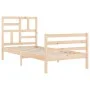 Single bed frame with solid wood headboard by , Beds and slatted bases - Ref: Foro24-3194856, Price: 92,26 €, Discount: %