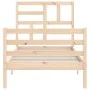 Single bed frame with solid wood headboard by , Beds and slatted bases - Ref: Foro24-3194856, Price: 92,26 €, Discount: %