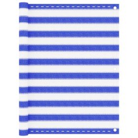 Toldo para balcón HDPE azul y blanco 120x400 cm Toldo para balcón HDPE azul y blanco 120x400 cm