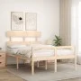 Double bed for seniors with solid wood headboard by , Beds and slatted bases - Ref: Foro24-3195321, Price: 129,34 €, Discount: %