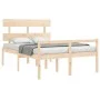 Double bed for seniors with solid wood headboard by , Beds and slatted bases - Ref: Foro24-3195321, Price: 129,34 €, Discount: %