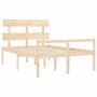 Double bed for seniors with solid wood headboard by , Beds and slatted bases - Ref: Foro24-3195321, Price: 129,34 €, Discount: %