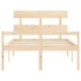 Double bed for seniors with solid wood headboard by , Beds and slatted bases - Ref: Foro24-3195321, Price: 129,34 €, Discount: %