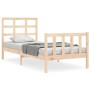 Single bed frame with solid wood headboard by , Beds and slatted bases - Ref: Foro24-3192061, Price: 88,63 €, Discount: %