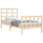 Single bed frame with solid wood headboard by , Beds and slatted bases - Ref: Foro24-3192061, Price: 84,98 €, Discount: %