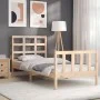 Single bed frame with solid wood headboard by , Beds and slatted bases - Ref: Foro24-3192061, Price: 84,98 €, Discount: %