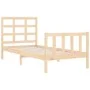 Single bed frame with solid wood headboard by , Beds and slatted bases - Ref: Foro24-3192061, Price: 84,98 €, Discount: %