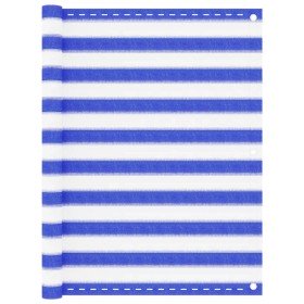 Toldo para balcón HDPE azul y blanco 120x500 cm Toldo para balcón HDPE azul y blanco 120x500 cm