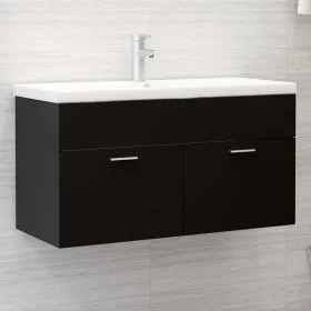 Mueble con lavabo madera de ingeniería negro de , Tocadores de baño - Ref: Foro24-3070839, Precio: 205,92 €, Descuento: %
