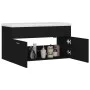 Black engineered wood cabinet with sink by , bathroom vanities - Ref: Foro24-3070839, Price: 205,91 €, Discount: %