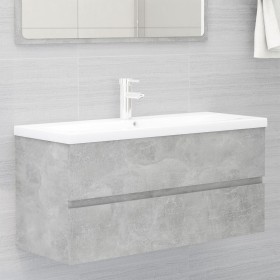 Betongrauer Holzwerkstoffschrank mit Waschbecken von , Badezimmerwaschtische - Ref: Foro24-3071661, Preis: 323,52 €, Rabatt: %