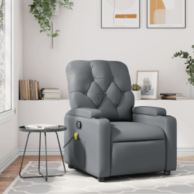 Gray synthetic leather reclining massage chair by , Armchairs - Ref: Foro24-372513, Price: 233,48 €, Discount: %