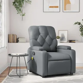 Sillón de masaje reclinable cuero sintético gris de , Sillones - Ref: Foro24-372513, Precio: 214,36 €, Descuento: %