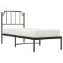Estructura de cama con cabecero metal negro 80x200 cm de , Camas y somieres - Ref: Foro24-373878, Precio: 68,90 €, Descuento: %