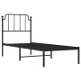Estructura de cama con cabecero metal negro 80x200 cm de , Camas y somieres - Ref: Foro24-373878, Precio: 68,90 €, Descuento: %