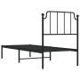 Estructura de cama con cabecero metal negro 80x200 cm de , Camas y somieres - Ref: Foro24-373878, Precio: 68,90 €, Descuento: %