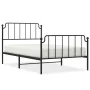 Bed frame with headboard and black metal footboard 107x203cm by , Beds and slatted bases - Ref: Foro24-373901, Price: 80,42 €...