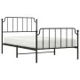 Bed frame with headboard and black metal footboard 107x203cm by , Beds and slatted bases - Ref: Foro24-373901, Price: 80,42 €...